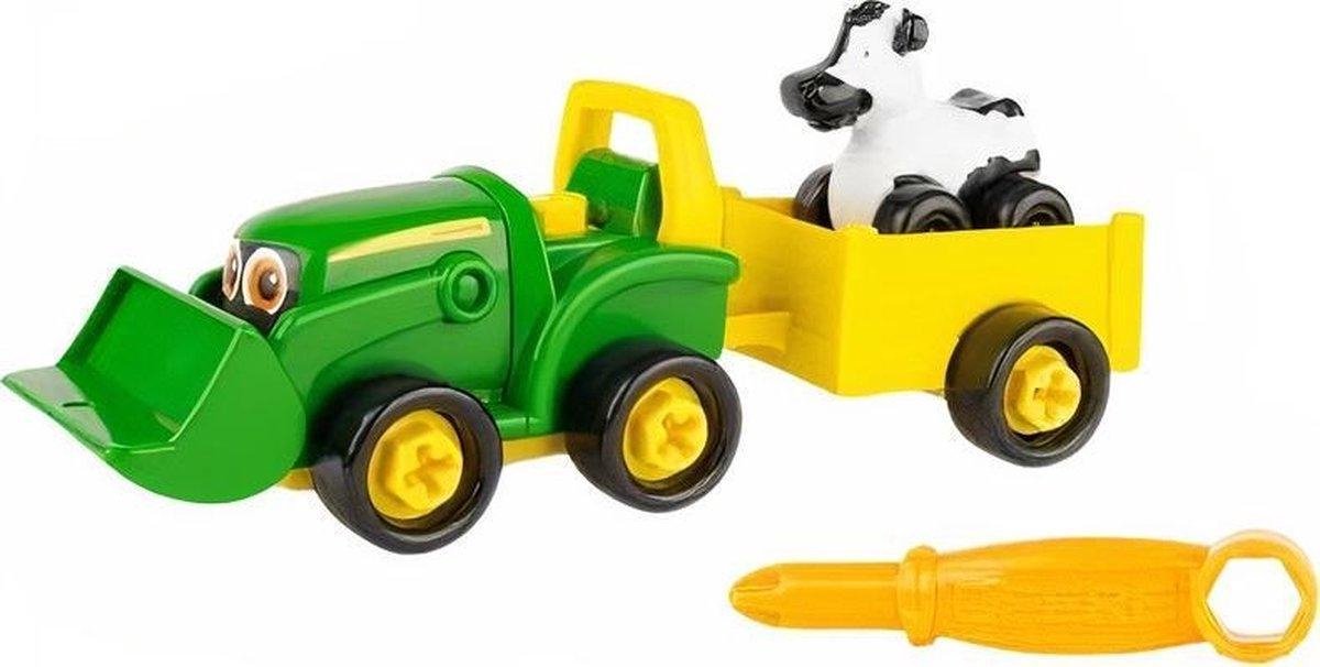 Tomy tractor Buddy Bonnie junior 15 cm/geel 11 delig - Groen