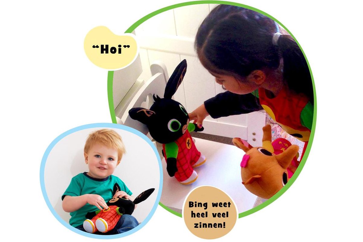 Top1Toys Bing knuffelkonijn interactief 20 x 30 cm pluche - Bruin