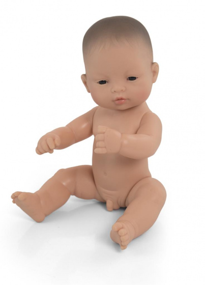 Miniland babypop Aziatisch jongen 32 cm bruin