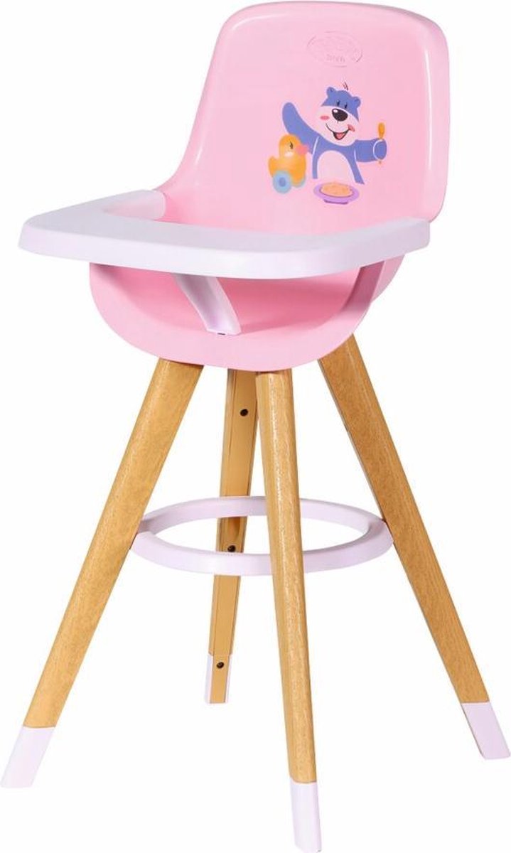 Baby Born kinderstoel voor poppen meisjes 36 43 cm roze/bruin