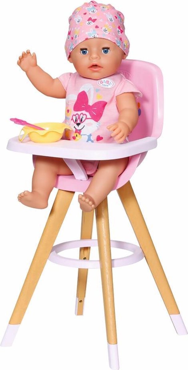 Baby Born kinderstoel voor poppen meisjes 36 43 cm roze/bruin