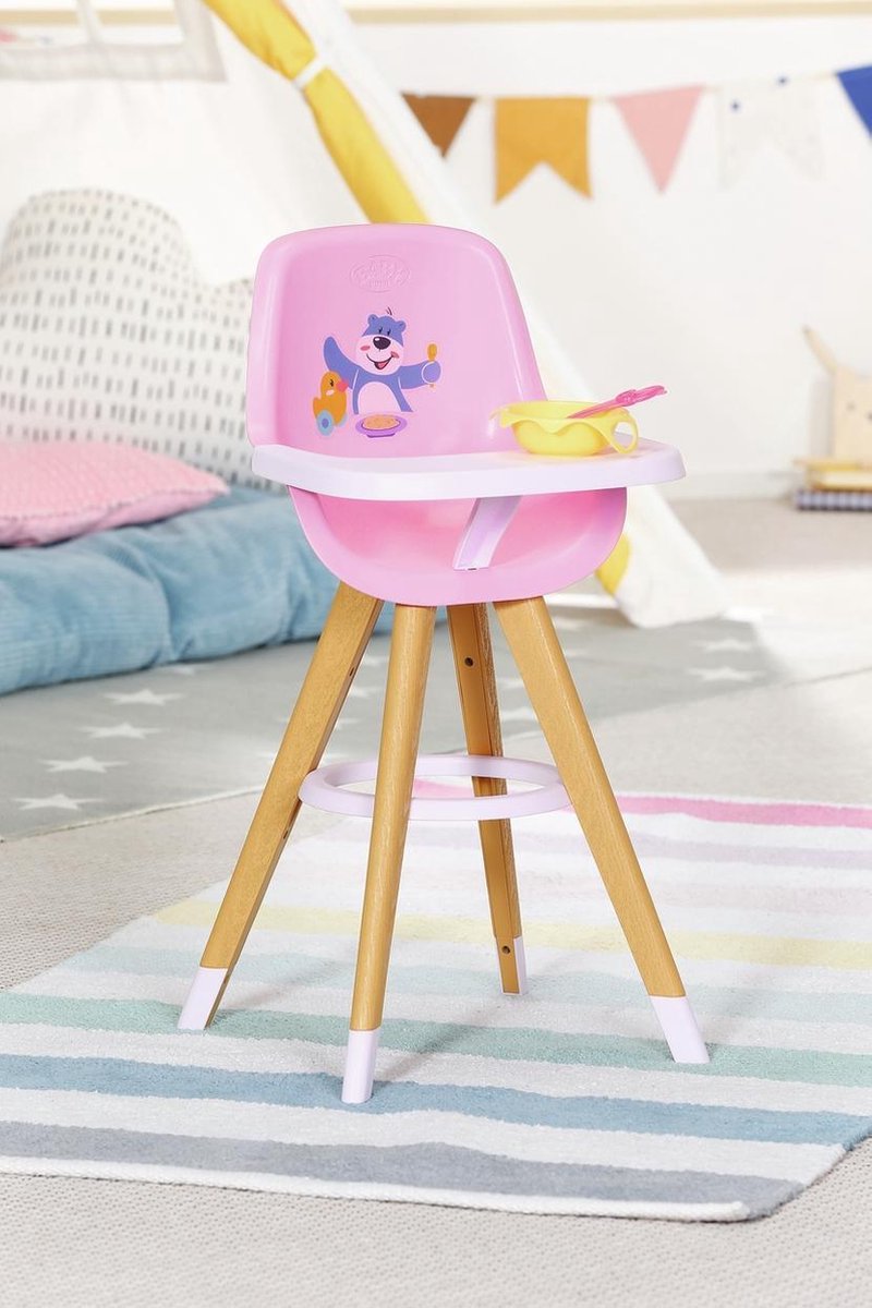 Baby Born kinderstoel voor poppen meisjes 36 43 cm roze/bruin