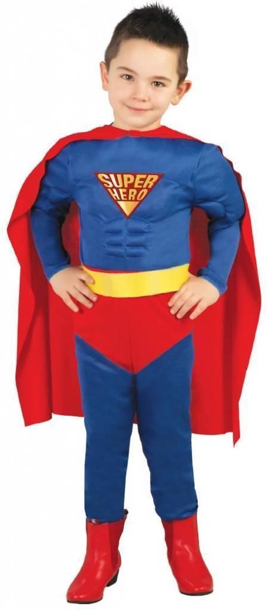 Fiestas Guirca verkleedpak superheld jongens blauw mt 5 6 jaar