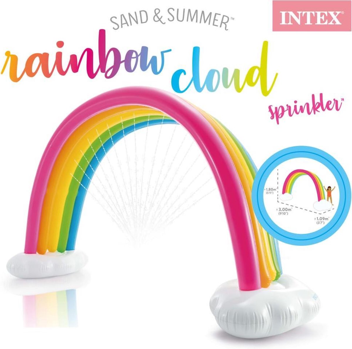 Intex opblaas Regenboog XXL 300 x 180 cm pvc
