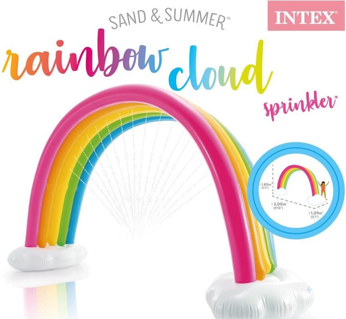 Intex opblaas Regenboog XXL 300 x 180 cm pvc