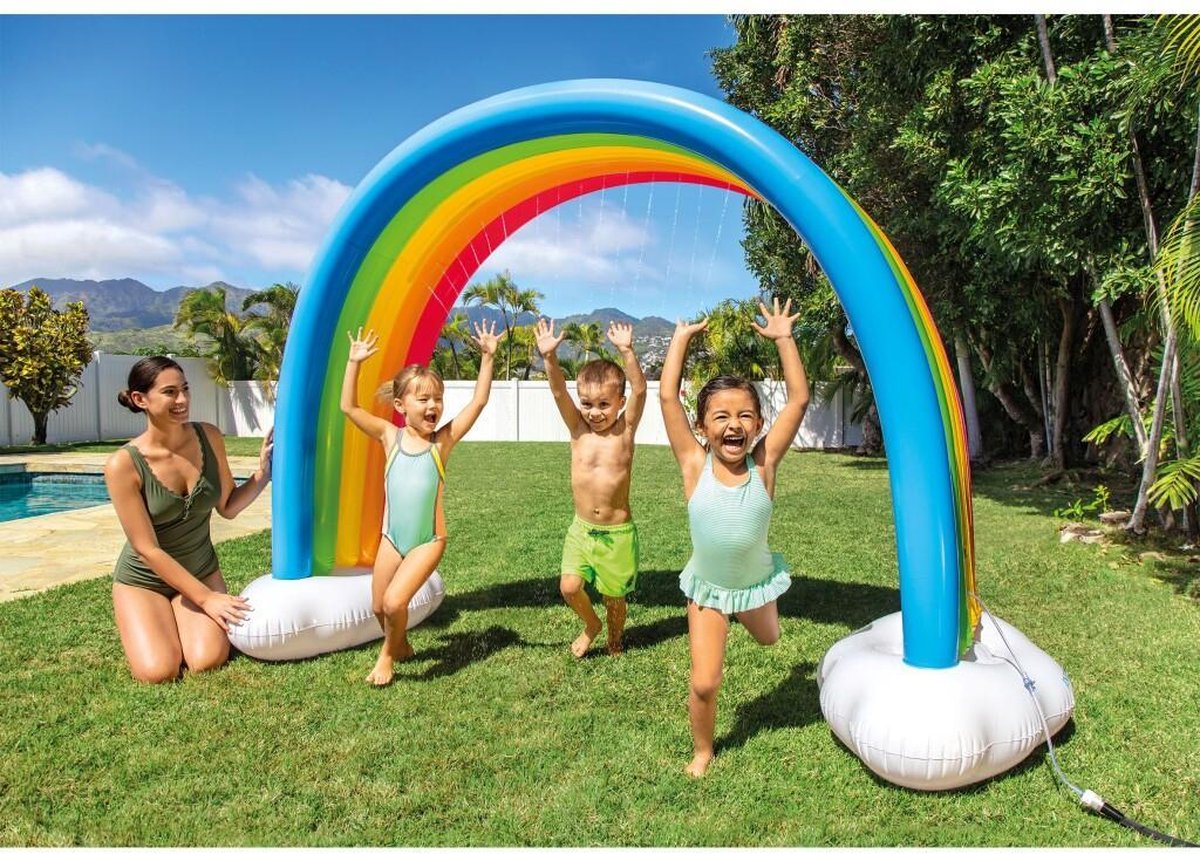 Intex opblaas Regenboog XXL 300 x 180 cm pvc