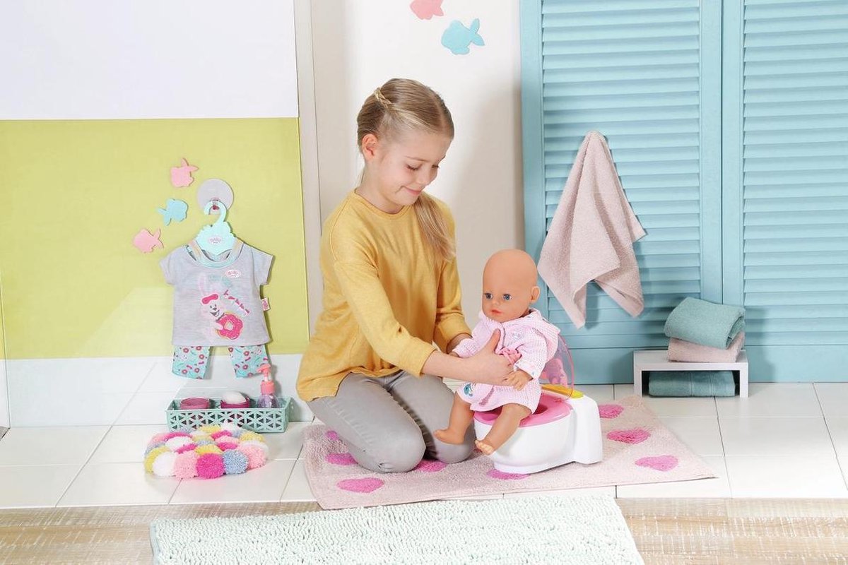Baby Born toilet babypop junior 23,2 cm wit/roze