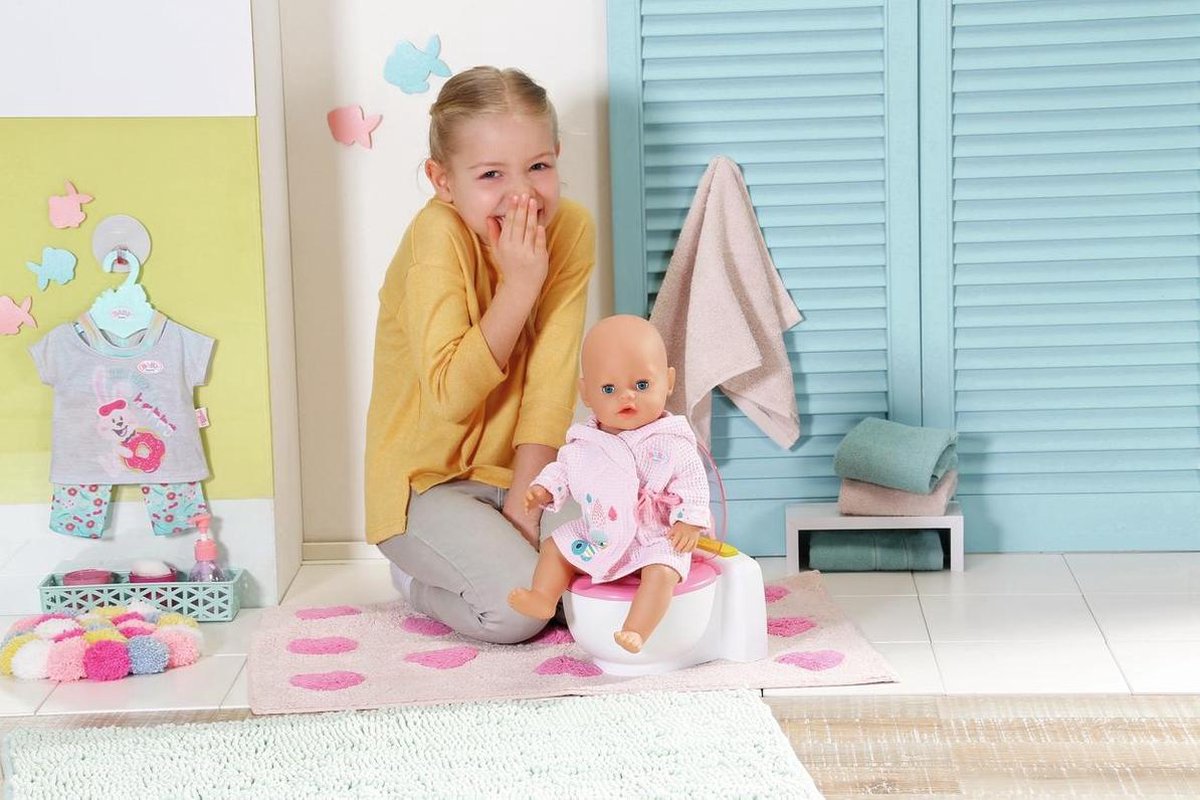Baby Born toilet babypop junior 23,2 cm wit/roze