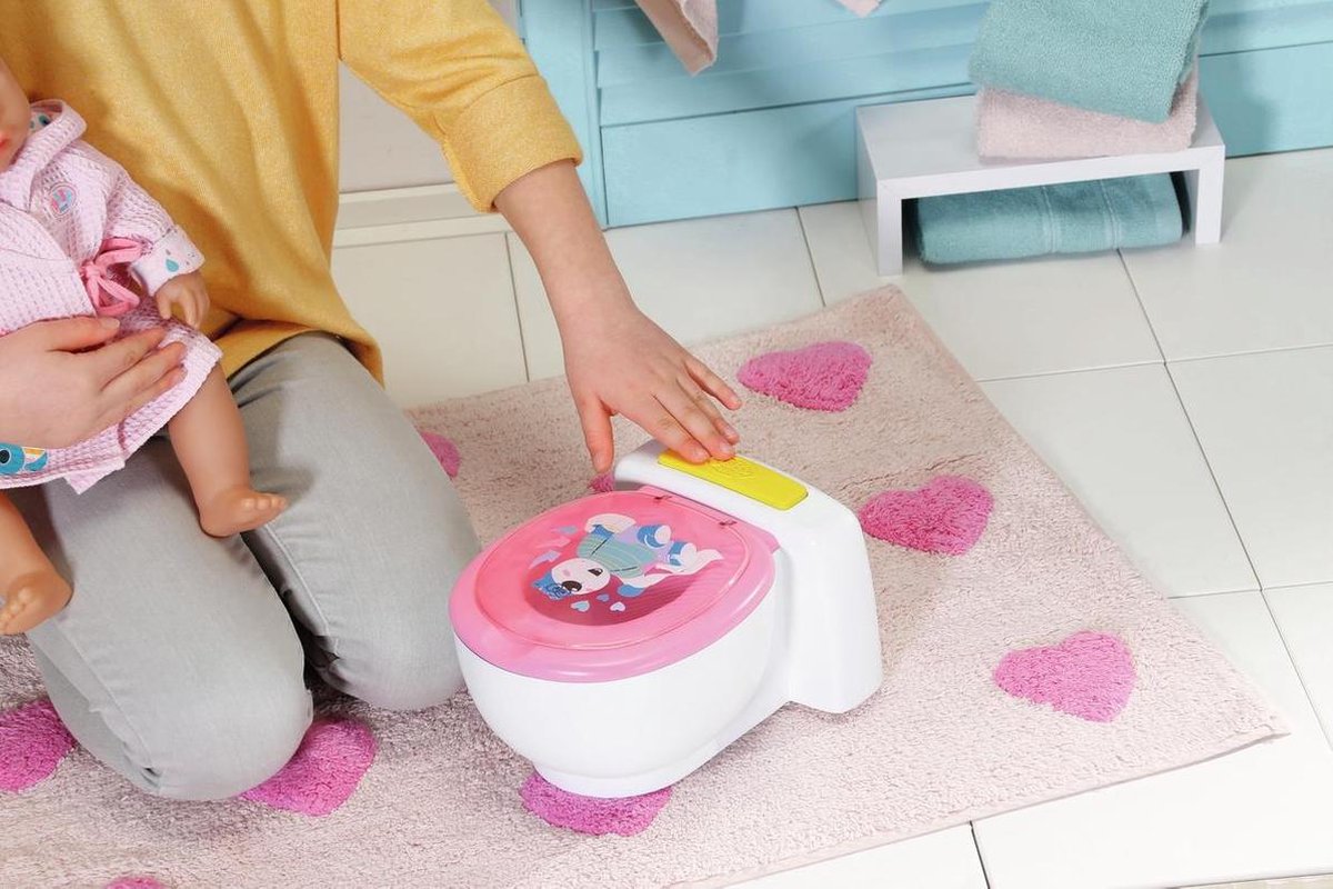 Baby Born toilet babypop junior 23,2 cm wit/roze