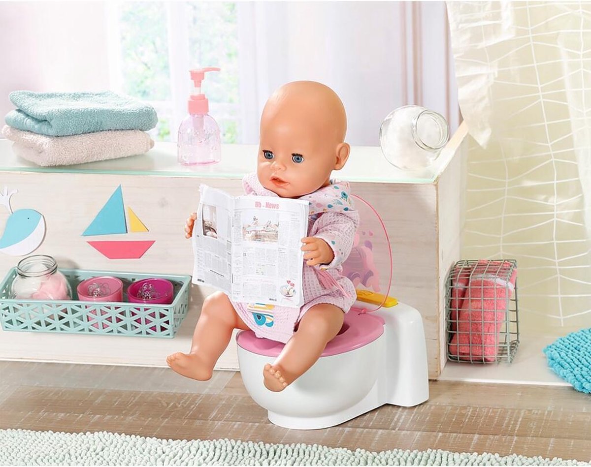Baby Born toilet babypop junior 23,2 cm wit/roze