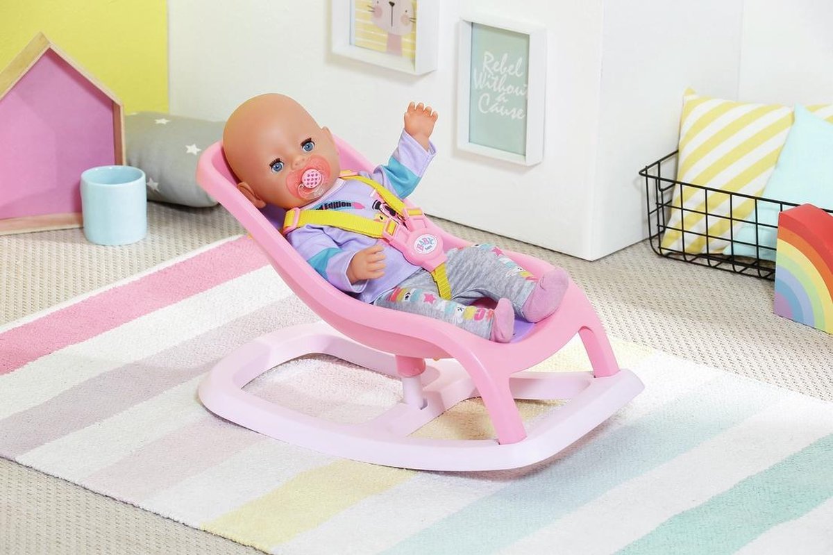 Zapf Creation BABY born wipstoel babypop meisjes 43 cm/paars - Roze