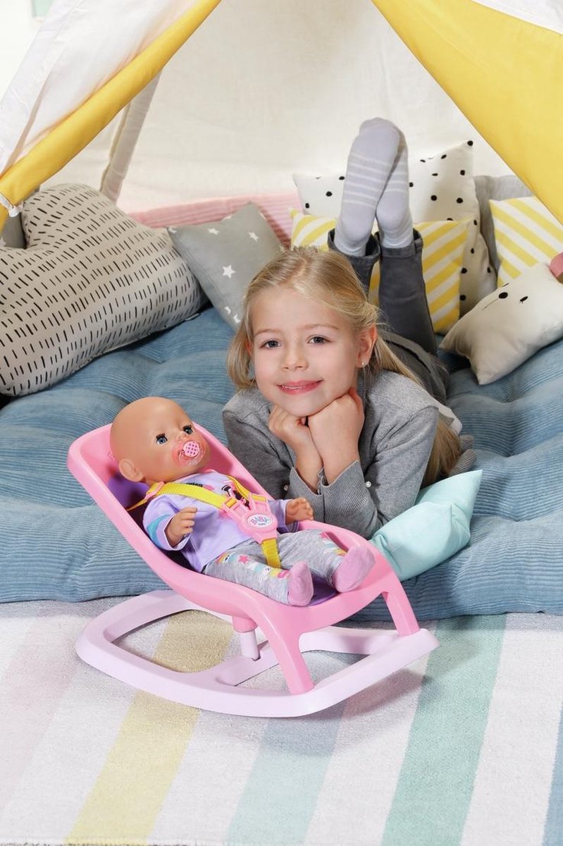 Zapf Creation BABY born wipstoel babypop meisjes 43 cm/paars - Roze