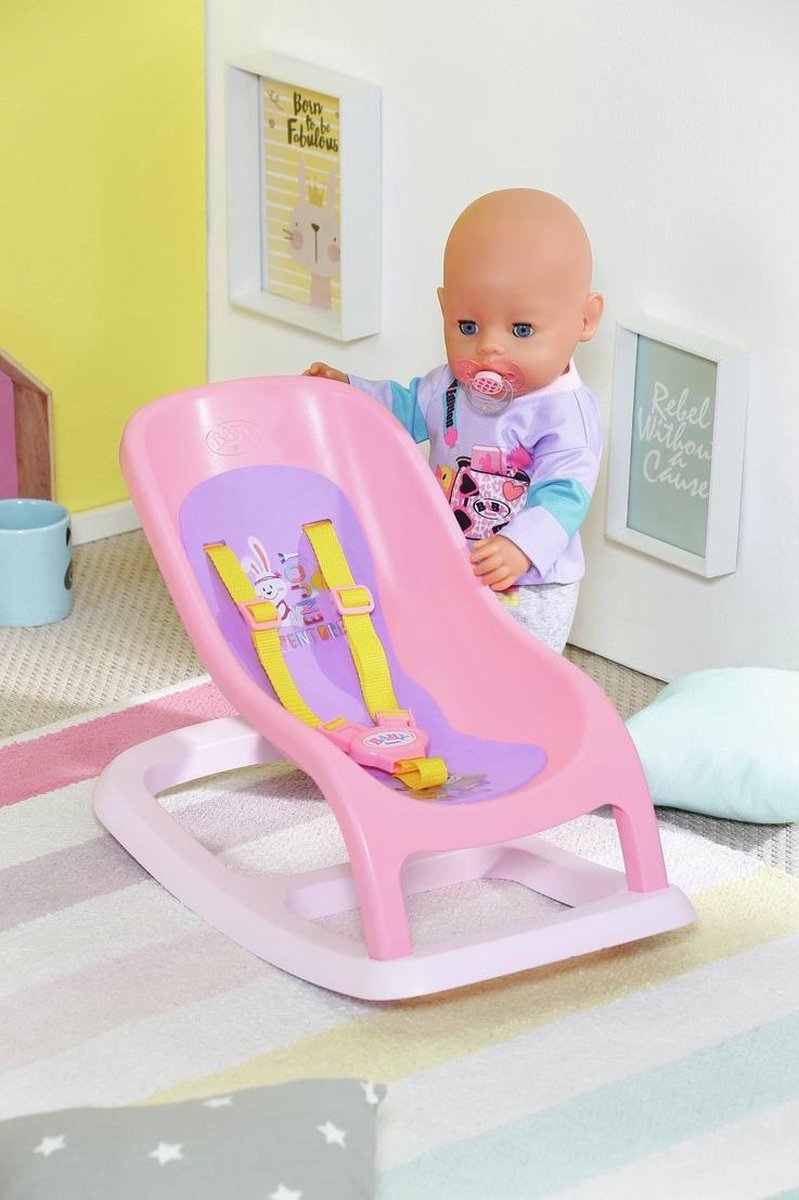 Zapf Creation BABY born wipstoel babypop meisjes 43 cm/paars - Roze
