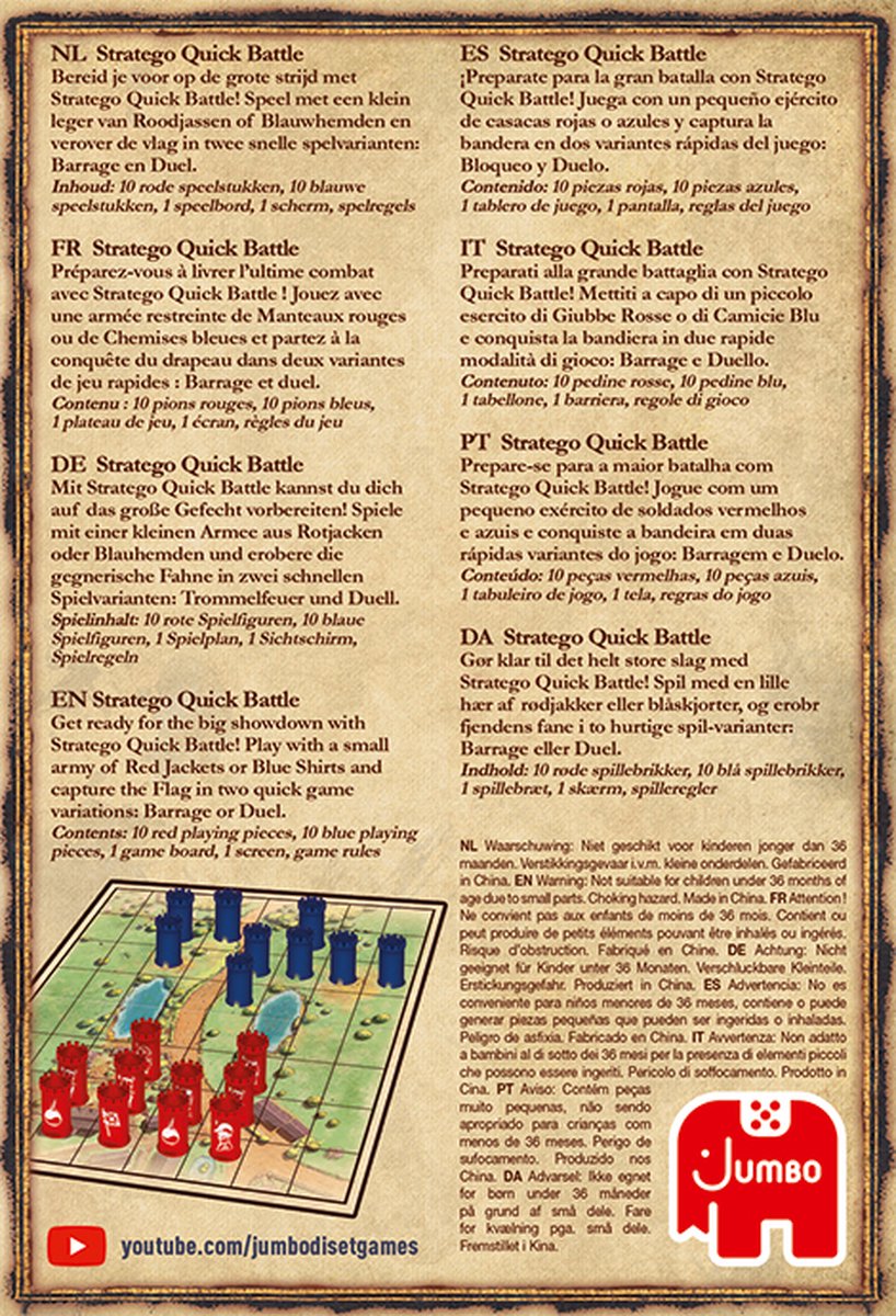 Jumbo strategiespel Stratego Quick Battle