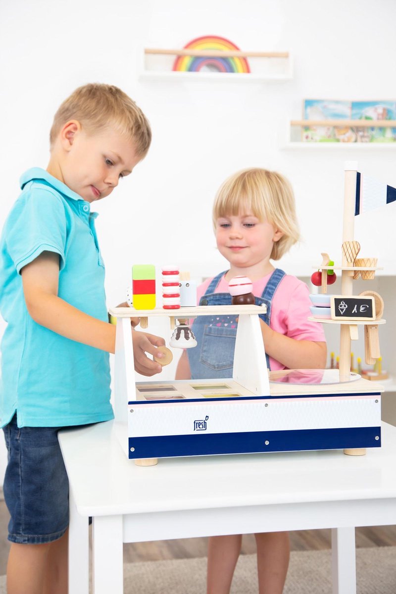 Small Foot ijsbuffet Fresh junior 41 x 47 cm hout blauw/ - Wit