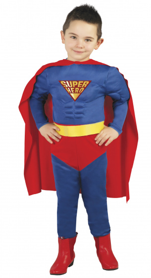 Fiestas Guirca verkleedpak superheld jongens blauw mt 10 12 jaar