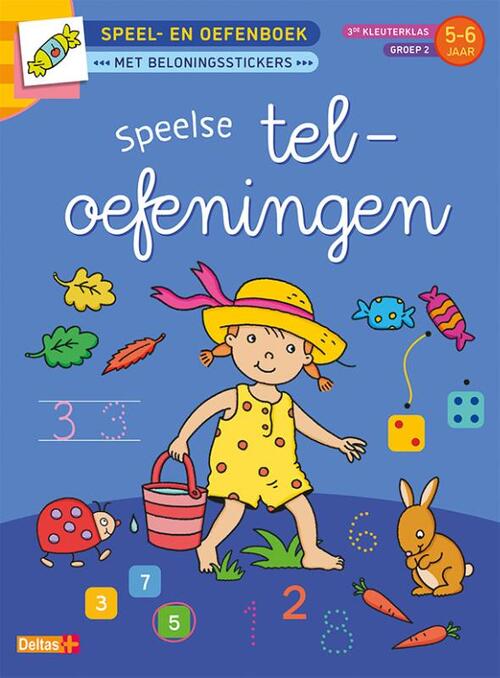 Speel- en oefenboek met beloningsstickers (5-6 j.) - Speelse teloefeningen - Blauw