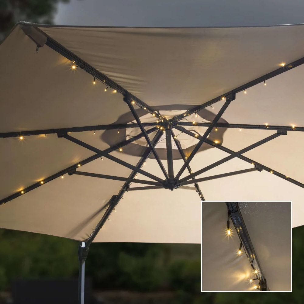 hi Premium Solar LED Lichtketting voor Parasols - 130 cm