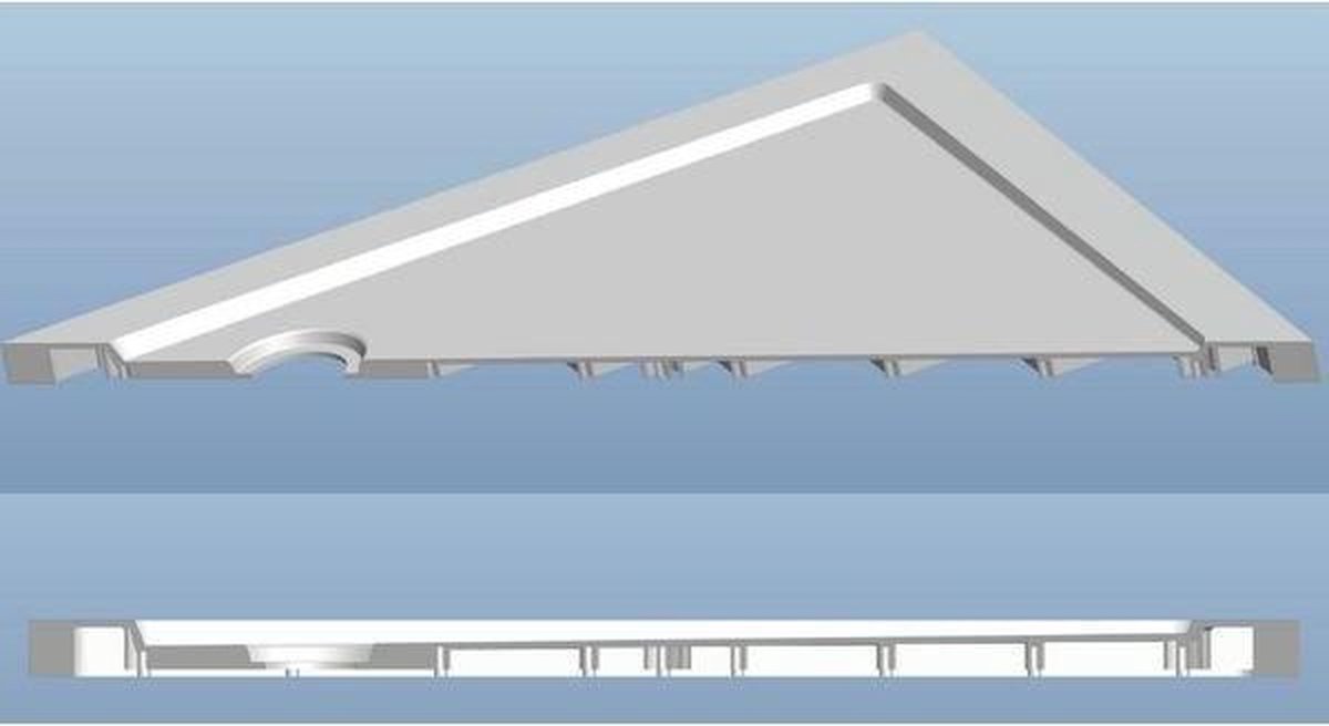 Wiesbaden Xellanz douchebak 90x90x4cm SMC kwartrond inbouw 21.3620 - Wit
