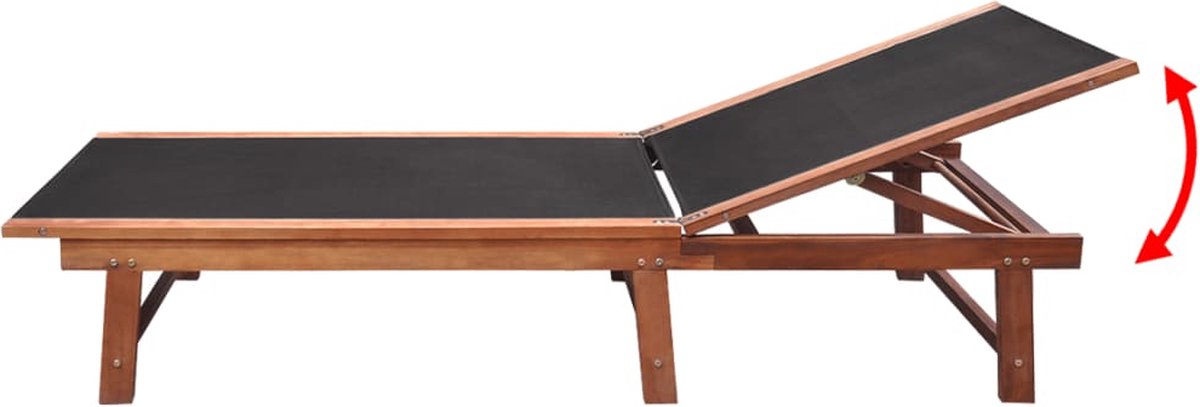 Vidaxl Ligbed Met Tafeltje Acaciahout - Bruin