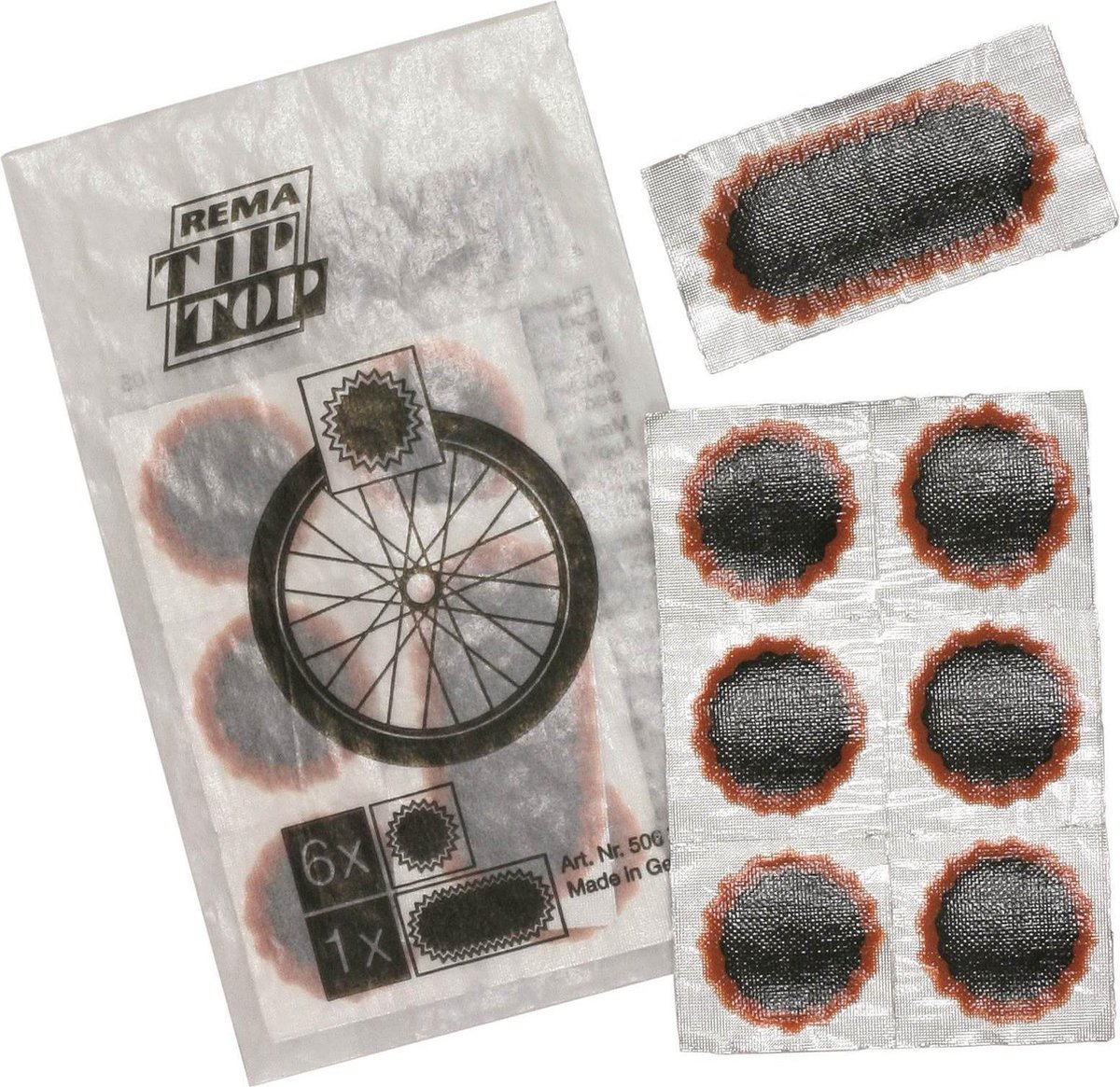 Rema Tip Top Bandenplakkers Tube Patch Rubber 7-delig - Zwart