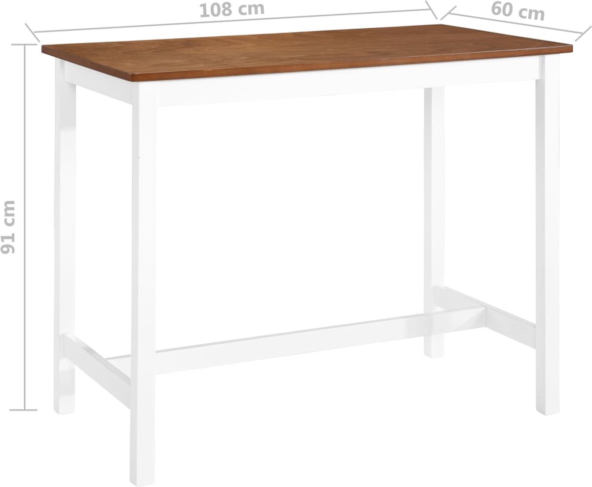 Vidaxl Bartafel 108x60x91 Cm Massief Hout - Bruin
