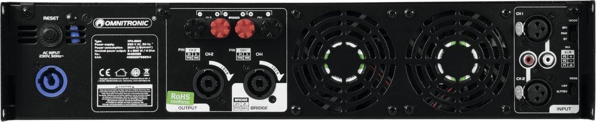 Omnitronic XPA-1800 versterker