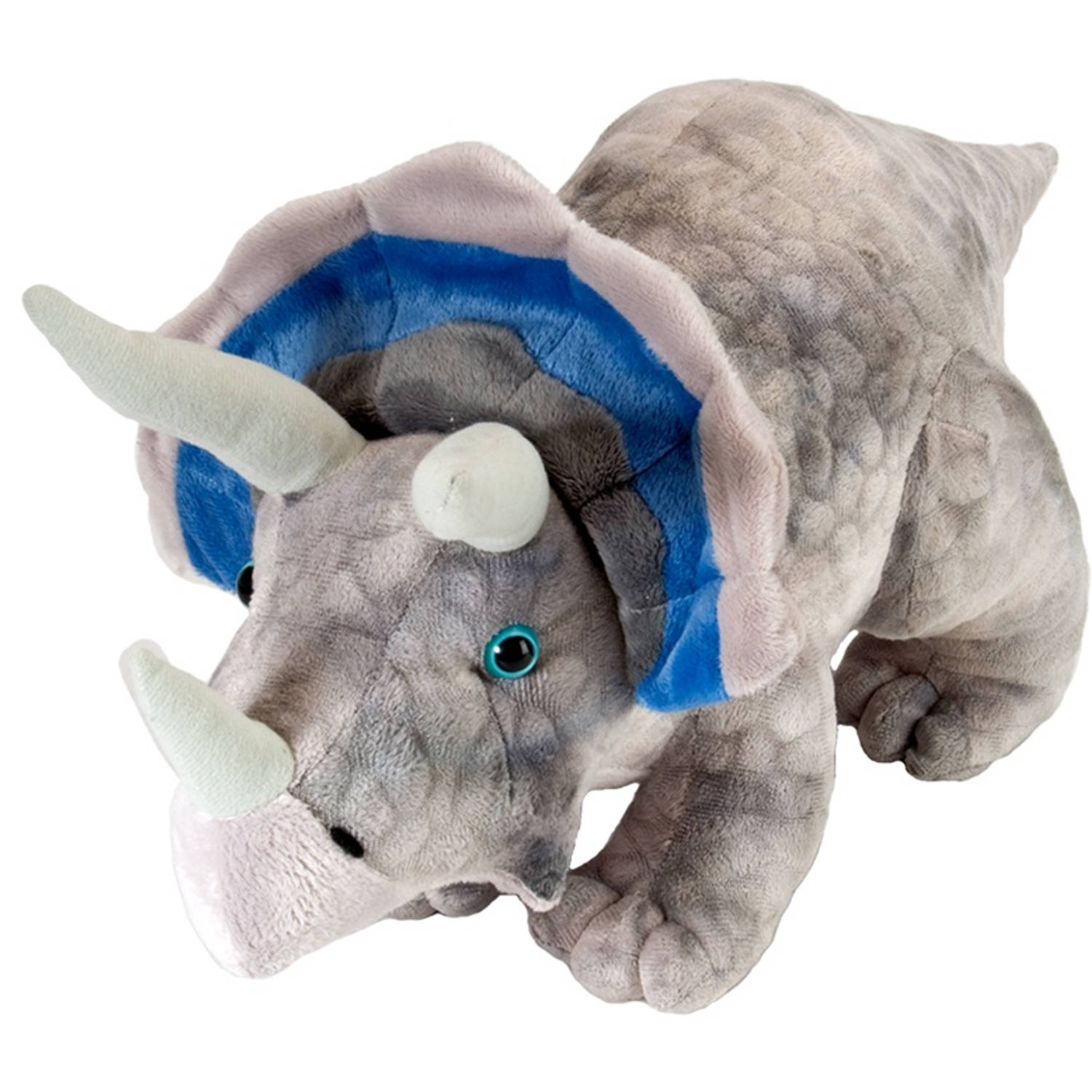 Wild Republic Dinosauria Knuffel Triceratops 25 Cm Pluche - Grijs