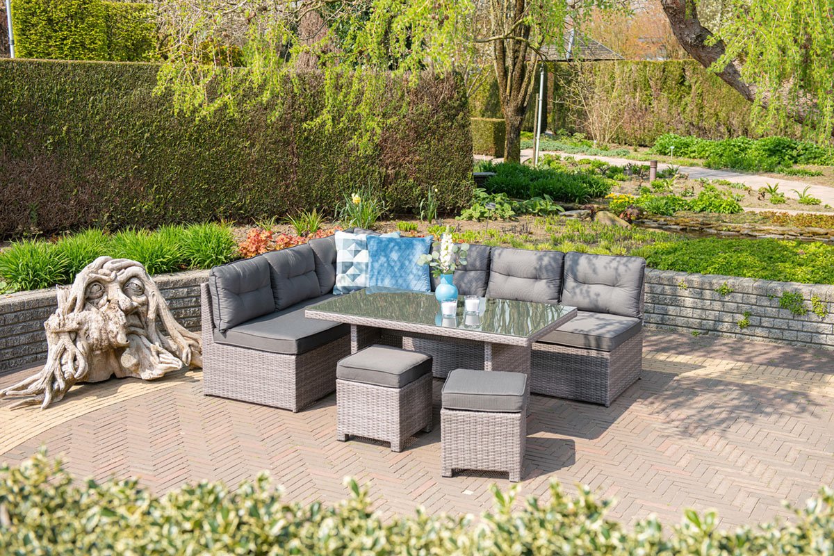Garden Impressions Lapa Lounge Dining Set 5-delig - - Grijs