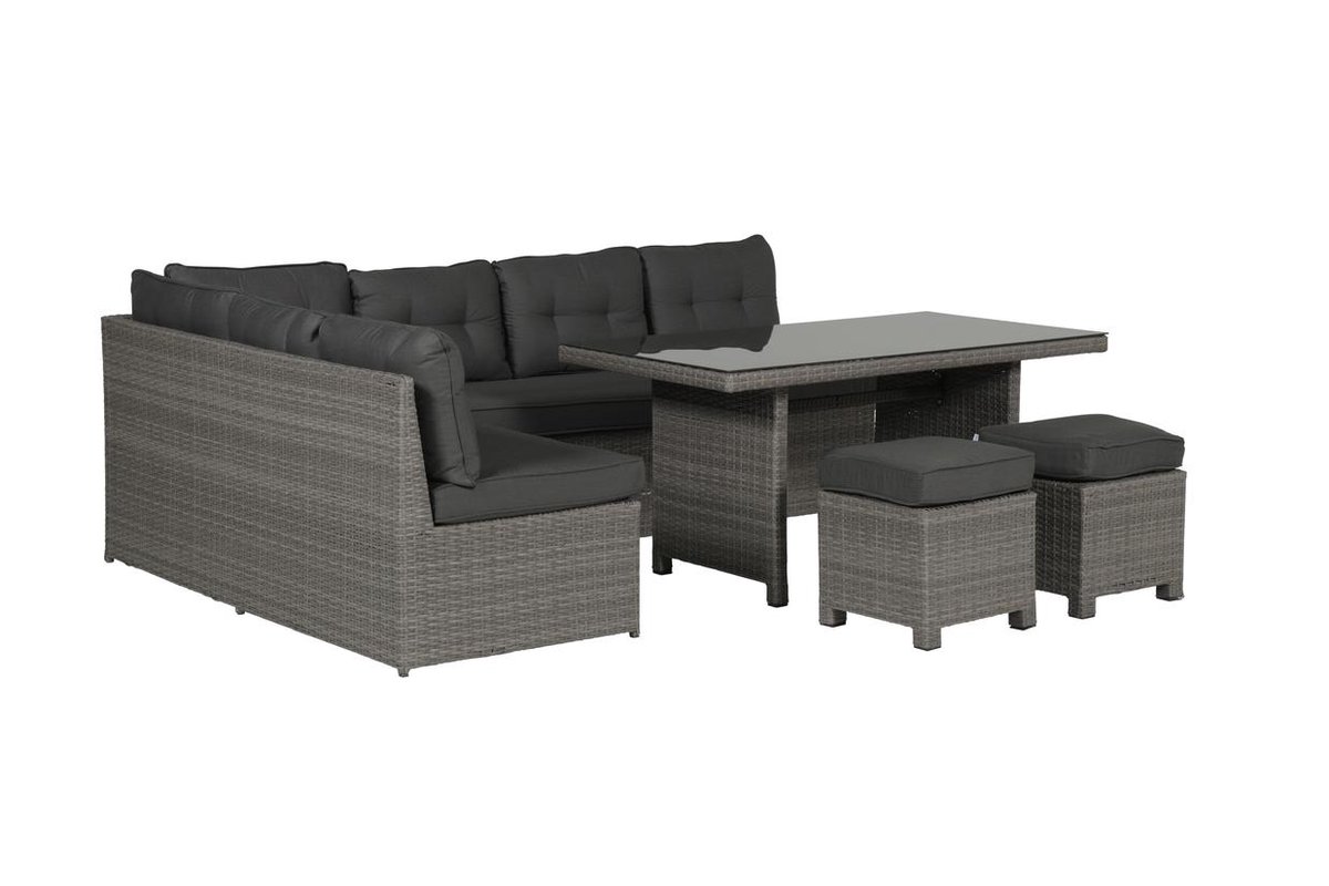 Garden Impressions Lapa Lounge Dining Set 5-delig - - Grijs