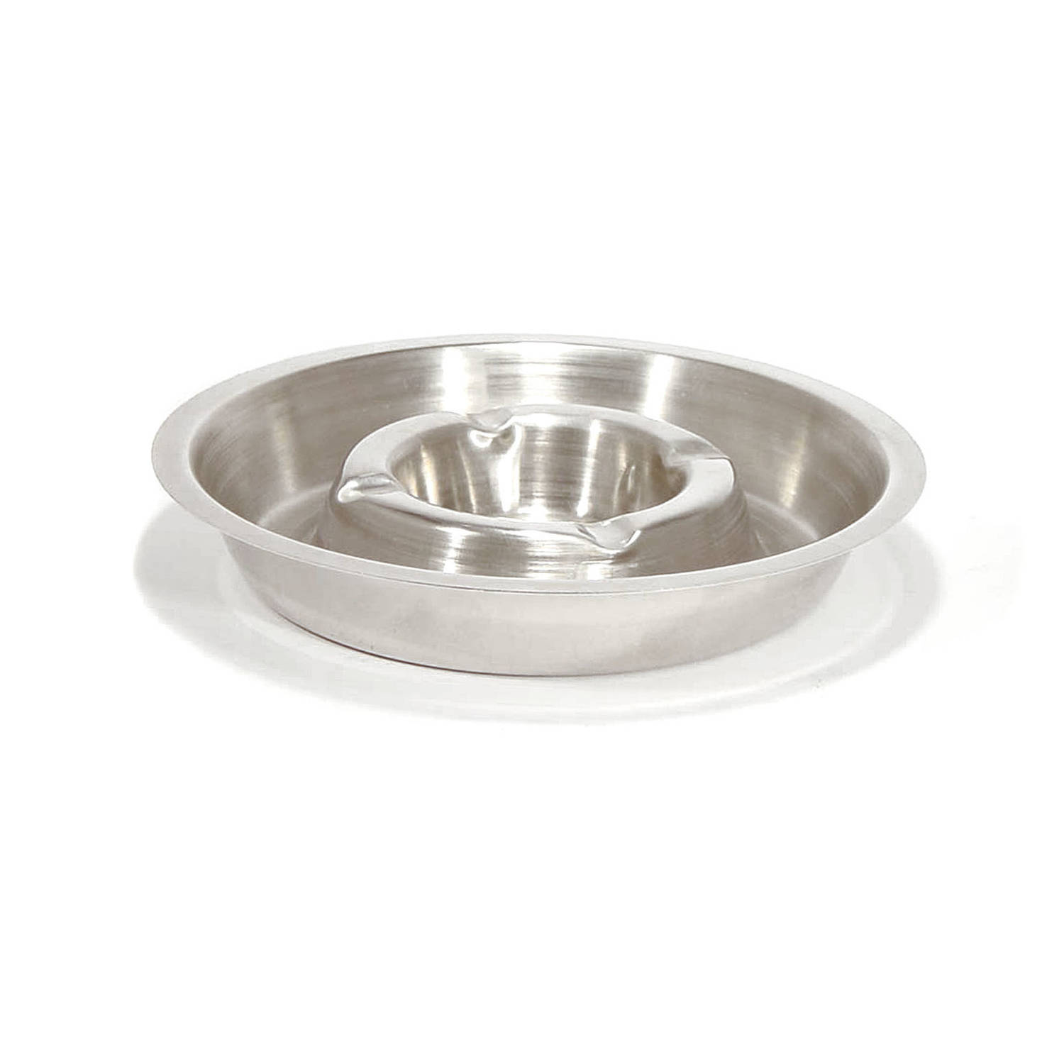 Rvs Asbak Rond 16 Cm - Hotelasbak - Horeca/terras/tafel Asbakken - Silver