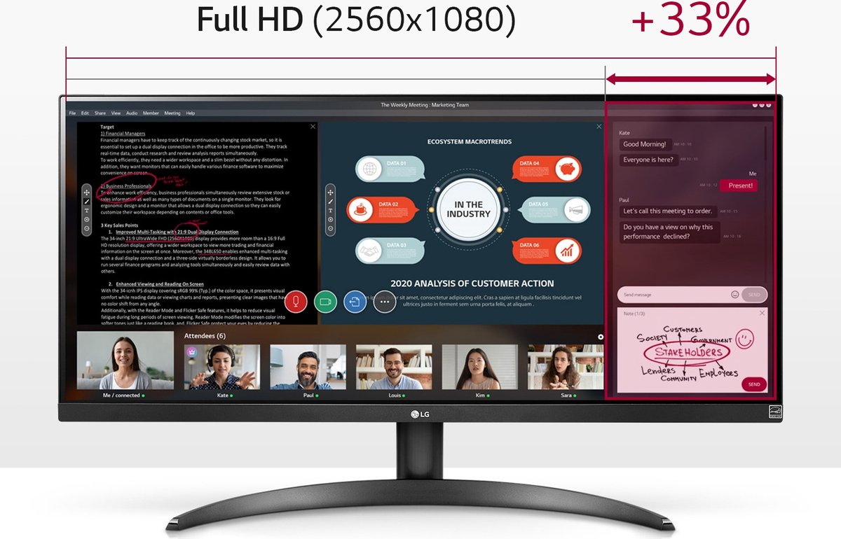 LG UltraWide 29WP500 - Zwart