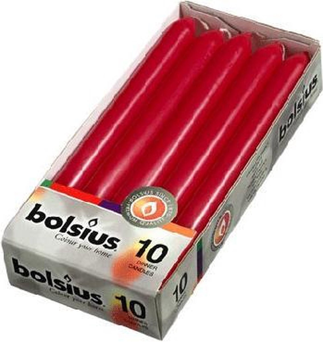 Bolsius Dinerkaars 230/20 10st Wijn Rustiekkaarsen - Rood