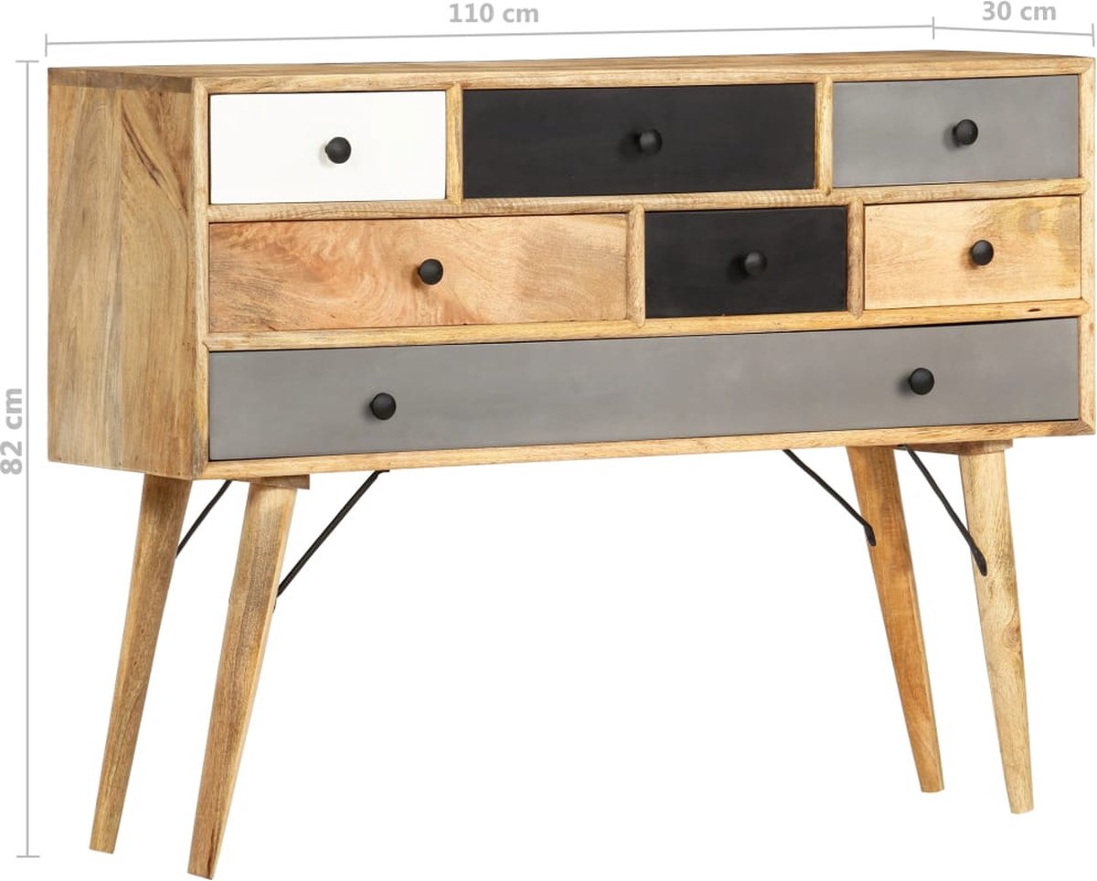 Vidaxl Dressoir 110x30x82 Cm Massief Mangohout - Bruin