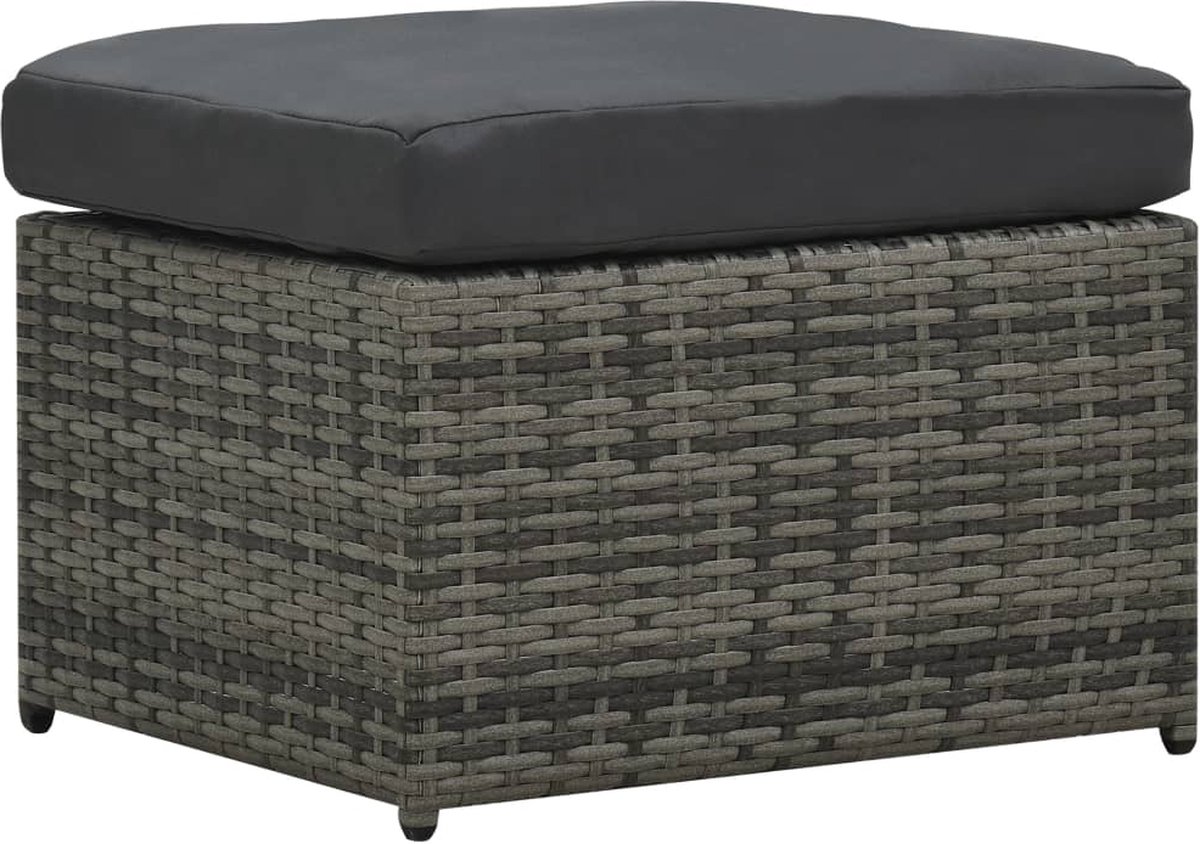 Vidaxl 4-delige Loungeset Met Kussens Poly Rattan Antraciet - Grijs