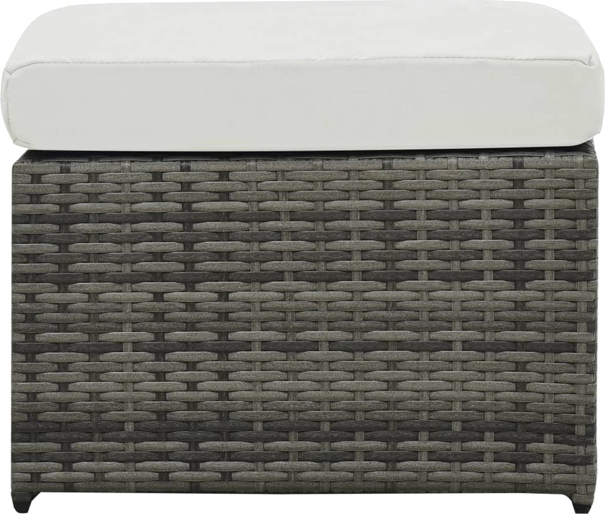 Vidaxl 4-delige Loungeset Met Kussens Poly Rattan Antraciet - Grijs