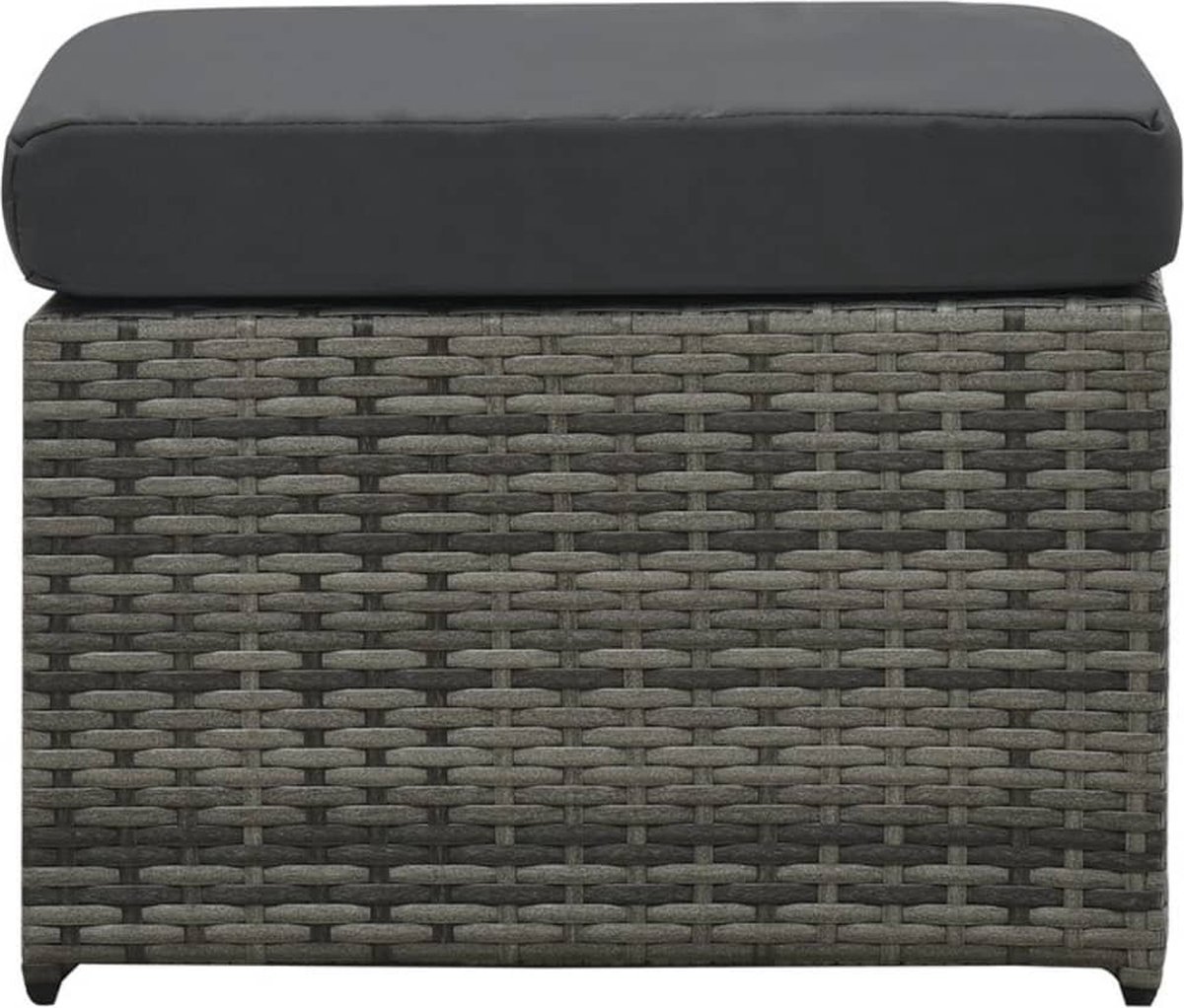 Vidaxl 4-delige Loungeset Met Kussens Poly Rattan Antraciet - Grijs