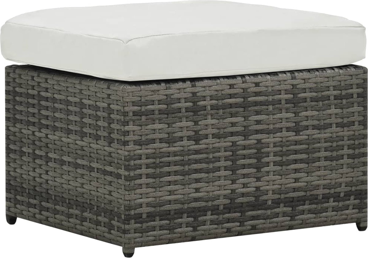 Vidaxl 4-delige Loungeset Met Kussens Poly Rattan Antraciet - Grijs