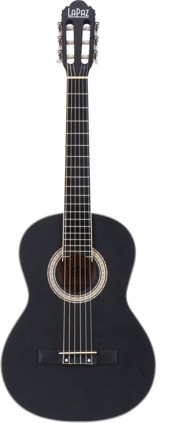 Lapaz C30BK-3/4 klassieke gitaar matzwart