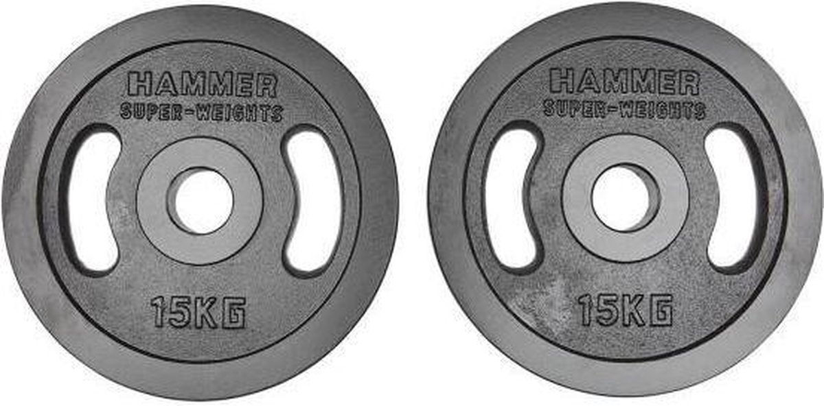 HAMMER Olympische Gietijzeren Halterschijven - 2 x 15 kg