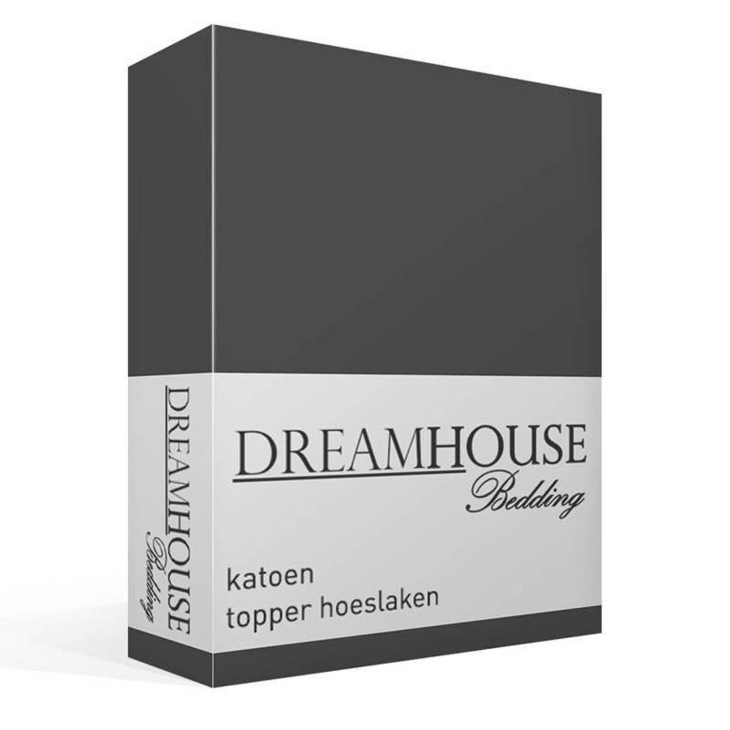 Dreamhouse Katoen Topper Hoeslaken - 2-persoons (140x200 Cm) - Grijs