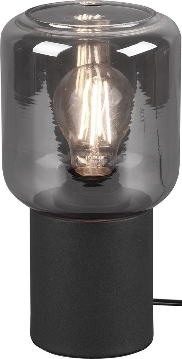 BES LED Led Tafellamp - Tafelverlichting - Trion Nikos - E27 Fitting - Rond - Mat - Aluminium - Zwart