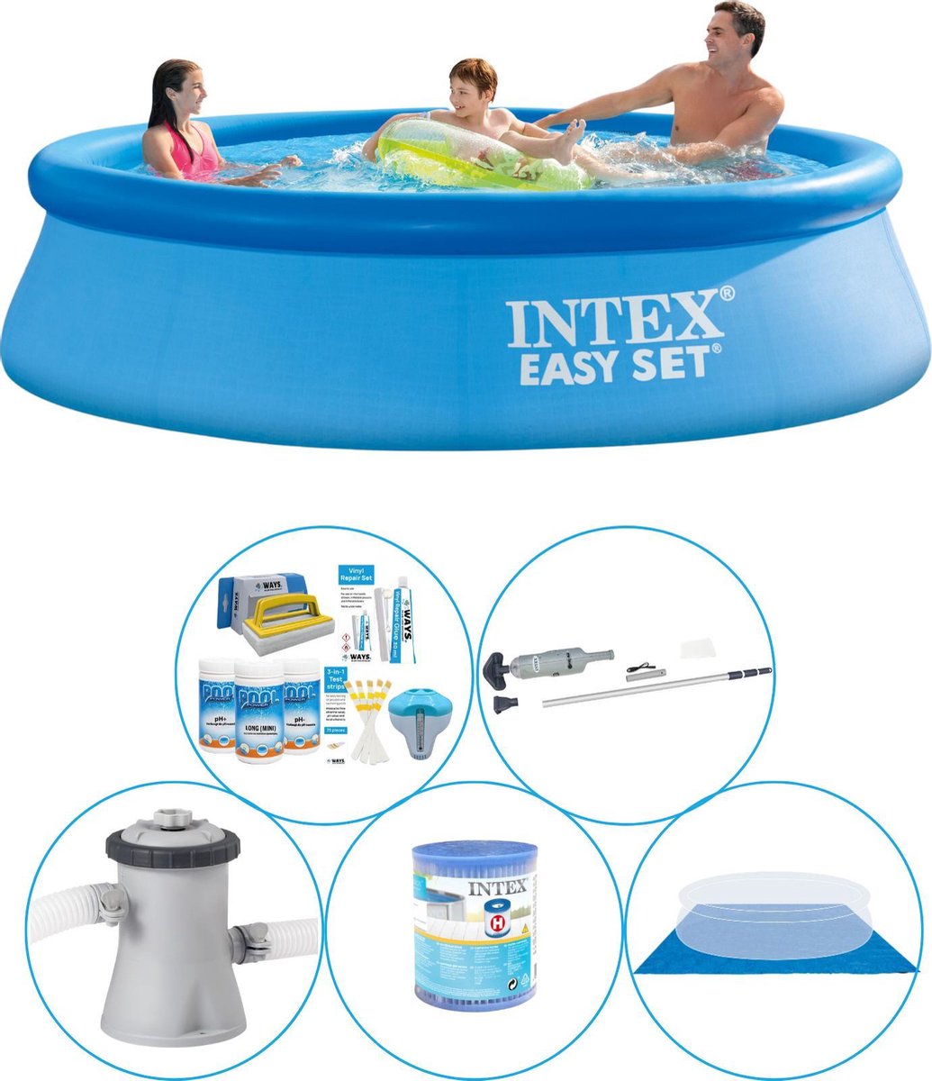 Intex Zwembad Super Deal - 6-delig - Easy Set Rond 305x76 Cm - Blauw
