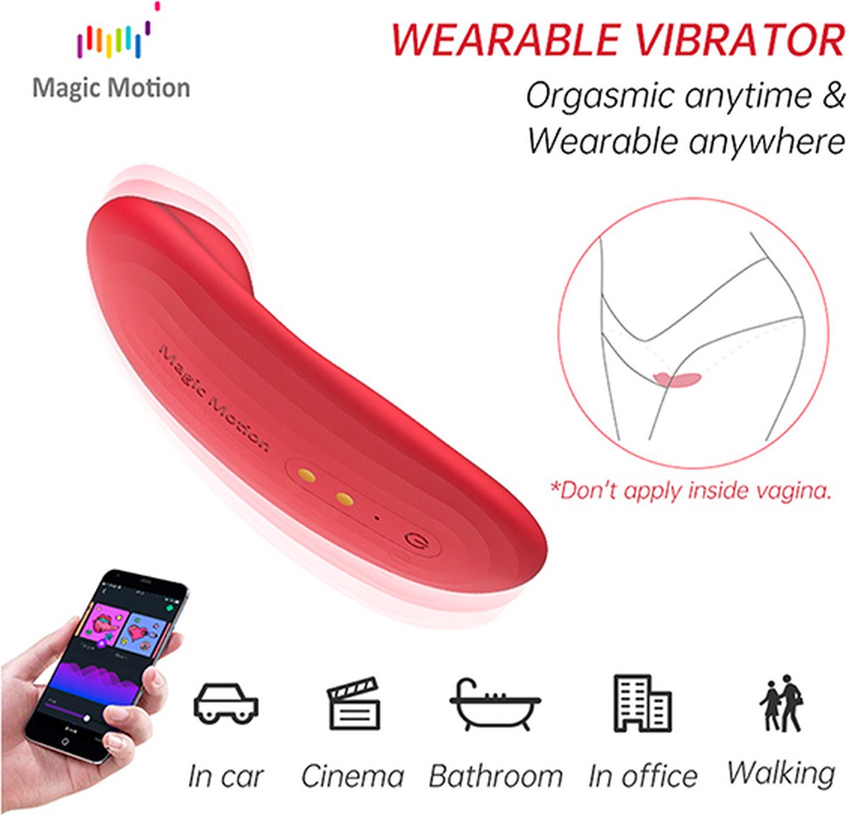 Magic Motion - Nyx Smart Panty Vibrator App Controlled - Rood