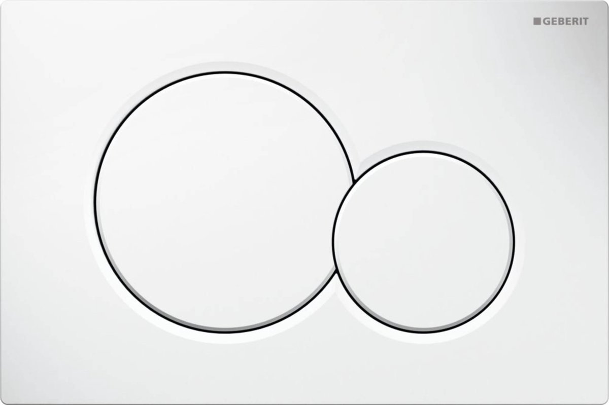 Geberit Sigma01 bedieningspaneel 2-knops frontbediening 16,4 x 24,6 cm, alpien - Wit