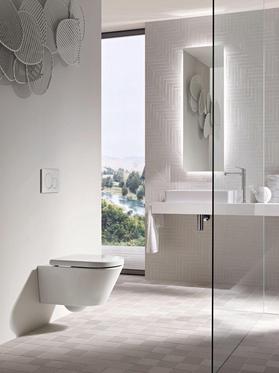 Geberit Sigma01 bedieningspaneel 2-knops frontbediening 16,4 x 24,6 cm, alpien - Wit