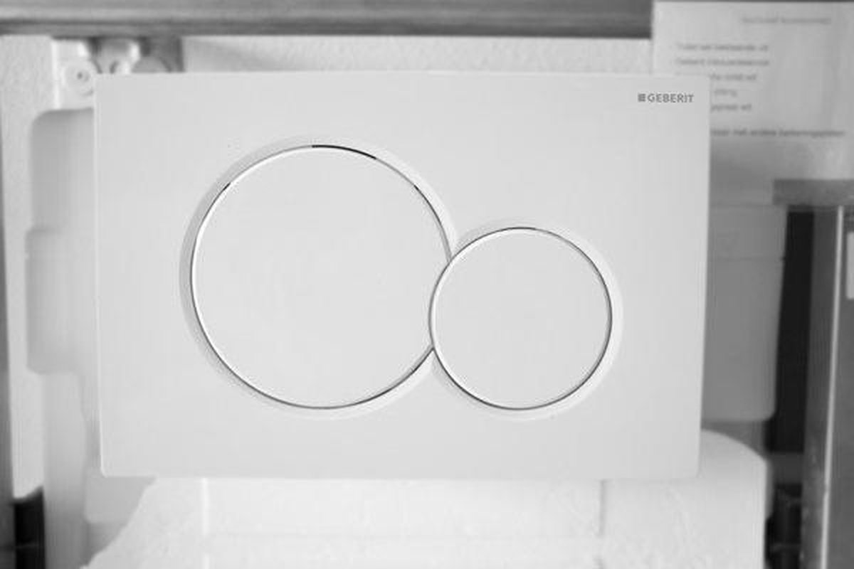 Geberit Sigma01 bedieningspaneel 2-knops frontbediening 16,4 x 24,6 cm, alpien - Wit