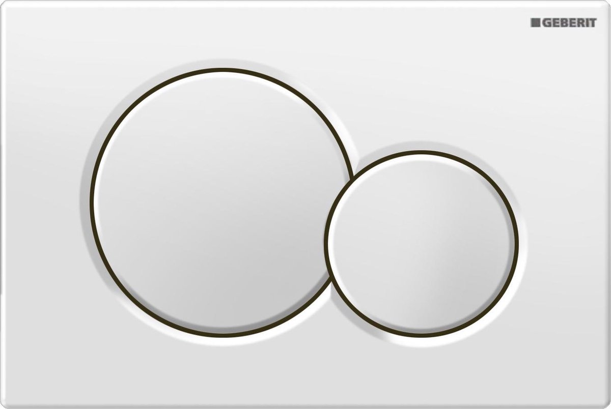 Geberit Sigma01 bedieningspaneel 2-knops frontbediening 16,4 x 24,6 cm, alpien - Wit