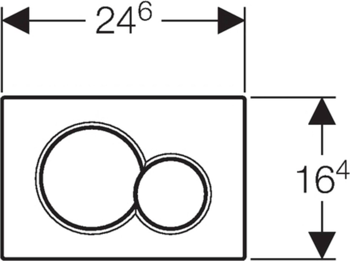 Geberit Sigma01 bedieningspaneel 2-knops frontbediening 16,4 x 24,6 cm, alpien - Wit