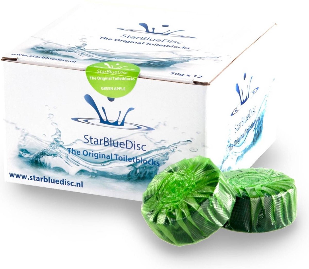 Starbluedisc toiletblokjes, doosje van 12 stuks, - Groen